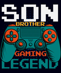 Son brother gaming legend video game poster and t-shirt