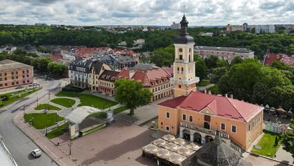 Fototapeta na wymiar view from a height of the old town of Kamianets-Podilskyi 