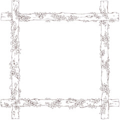 木のフレーム　線画