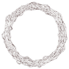 木のリース　線画