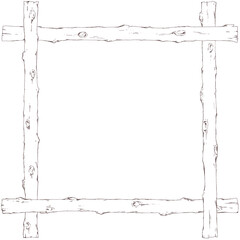 木のフレーム　線画