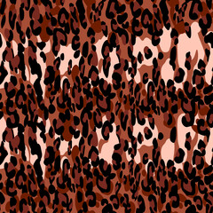 Abstract modern leopard seamless pattern. Animals trendy background. Color decorative vector stock illustration for print, card, postcard, fabric, textile. Modern ornament of stylized skin