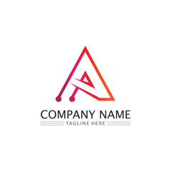 A Letter and font Logo design Template 