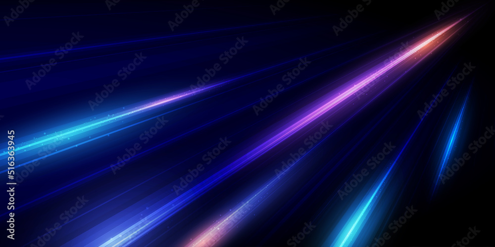 Aufkleber Modern abstract high-speed light effect. Technology futuristic dynamic motion. Movement pattern for banner, poster, template design. Vector EPS10.