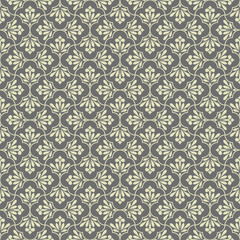 Flower geometric pattern. Seamless vector background. Gray ornament