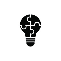 Puzzle light bulb vector icon.