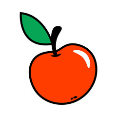 Knowledge Symbol Red Apple Isolated Element on White Background