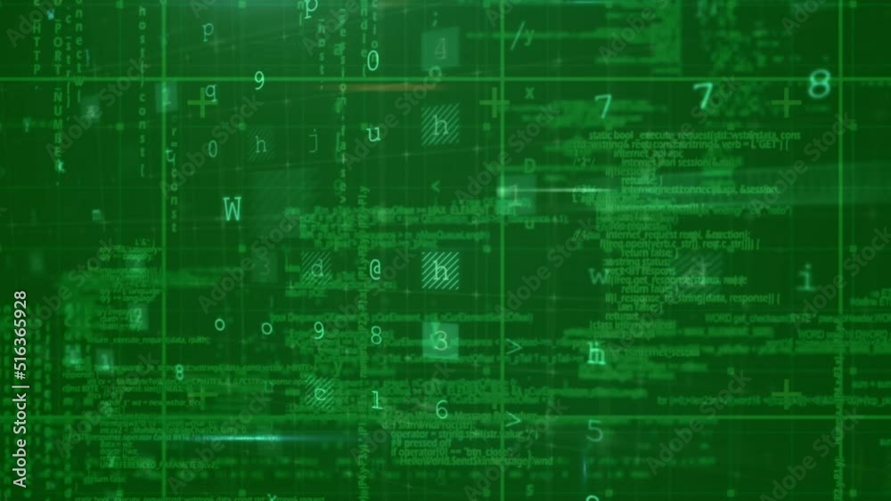 Poster animation of data processing over computer circuit board