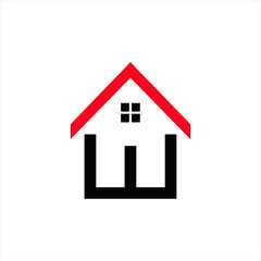 Real estate unique vector logo, house icon
