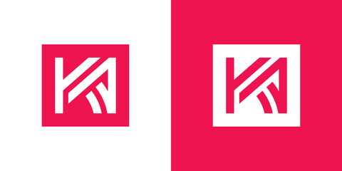 Fototapeta Alphabet KA or AK logo design,  creative monogram logo vector obraz