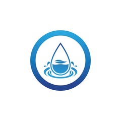 Water drop logo template vector