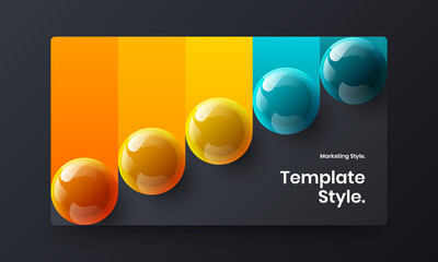 Colorful leaflet vector design illustration. Creative 3D spheres web banner layout.