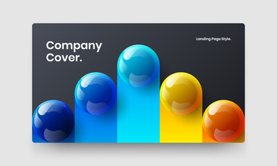 Original corporate identity design vector template. Isolated 3D balls banner layout.