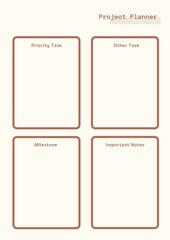 Project Planner template, Minimal and simple digital planner template