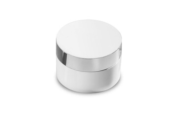 Blank white cream jar mockup isolated on white background.3d rendering.