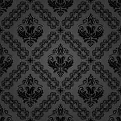 Classic seamless vector pattern. Damask dark orient ornament. Classic vintage background. Orient pattern for fabric, wallpapers and packaging