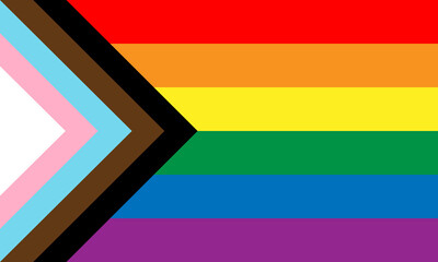New rainbow coloured Progress pride flag - obrazy, fototapety, plakaty