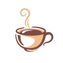 simple coffee cup vector For the hot drink menu in the cafe