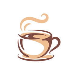 simple coffee cup vector For the hot drink menu in the cafe