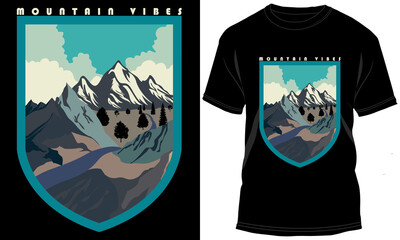 Mountain Vibes Vector Illustration t-shirt Design