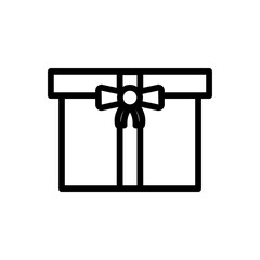 Gift box icon with ribbon. Icon related to wedding. line icon style. Simple design editable