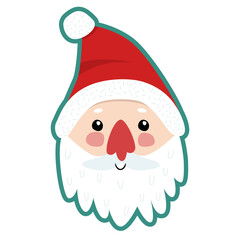 Vector illustration of Santa Claus in cartoon style isolated on a white background