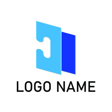 Vector design of a typography background for a brand logotype of buzzle piece and name
