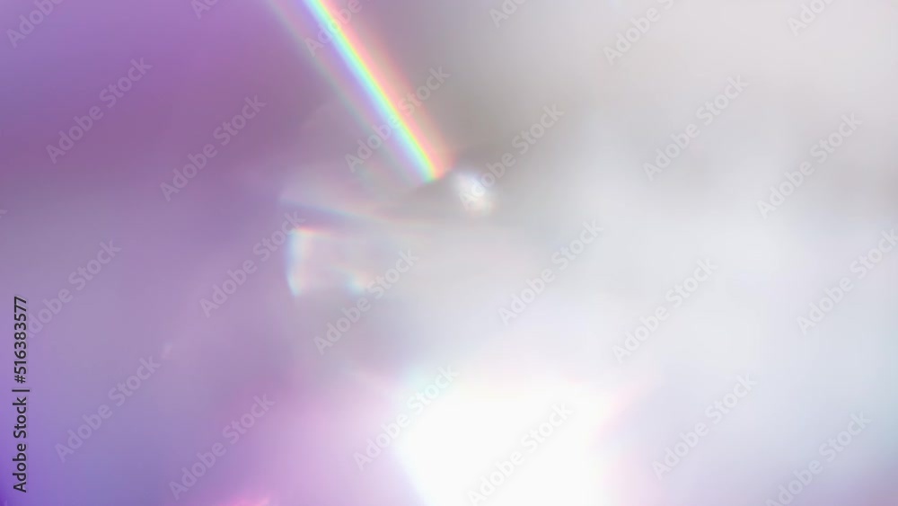 Wall mural optical refraction in violet tones. loop. the light passes through the facets of a slowly rotating d