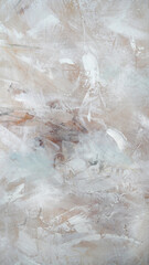 Abstract modern art. Closeup view of a contemporary painting with beautiful brush texture and white color palette.