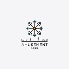 Amusement Park logo design template. Graphic design vector illustration