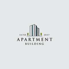 City building apartment logo design template. symbol of residential, apartment and city landscape icons. - Vector