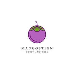 Mangosteen logo design template. Graphic design vector illustration