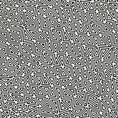 Vector seamless pattern. Modern stylish texture. Repeating geometric tiles with hand-drawn triangles. Monochrome hipster print. Contemporary graphic design.