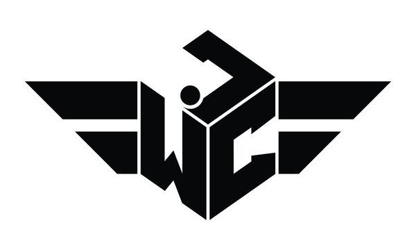 JWC three letter gaming logo in polygon cube shape logo design vector template. wordmark logo | emblem logo | monogram logo | initial letter logo | sports logo | minimalist logo | typography logo |