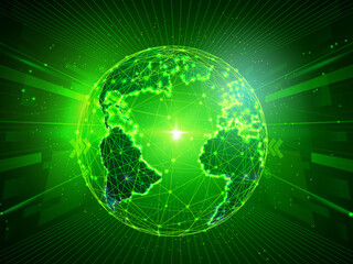 2d illustration Abstract futuristic electronic circuit technology background