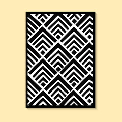 Black geometric patterns. Minimalist wall art. Simple line style. Vector illustration