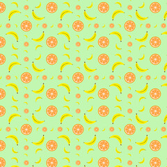 seamless pattern with fruit apple and banana