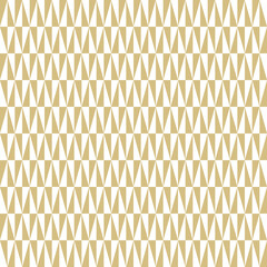Geometric pattern with golden and white triangles. Geometric modern ornament. Seamless abstract background