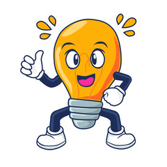 Have An Idea Lamp Mascot Vector Illustration 