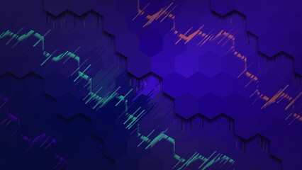 abstract dark purple pixelate crystalized honeycomb background. Aesthetic low poly hexagon with purple background