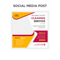 Reliable and fast cleaning service for home square social media post