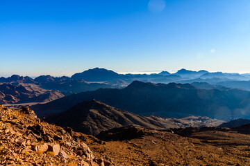 Sunrise at the mount Sinai. Sinai peninsula, Egypt