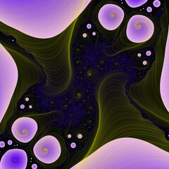 Green purple cell abstract background with circles