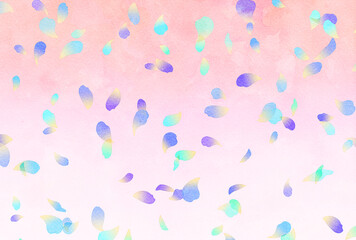 背景素材_水彩_花吹雪_青