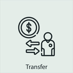 transfer icon vector icon.Editable stroke.linear style sign for use web design and mobile apps,logo.Symbol illustration.Pixel vector graphics - Vector