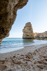 Beautiful Praia de la Marina in the Algarve in Portugal