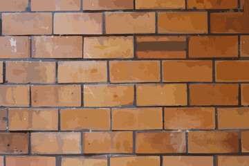 Wide Brown  brick wall panoramic background texture. Home and office design backdrop