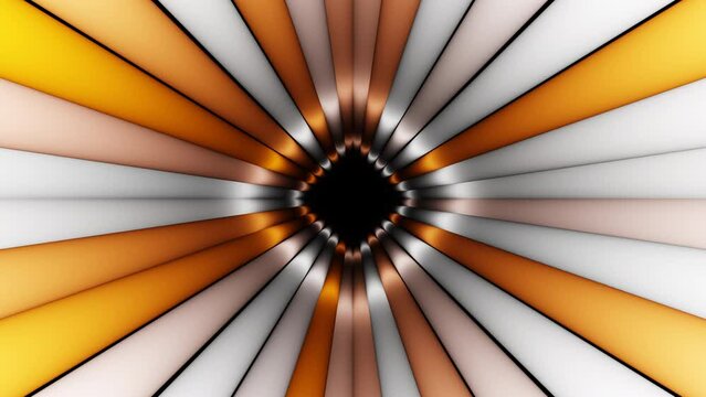 Orange and white gradient pipes romb tunnel loop animation