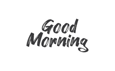 Good morning lettering text. Vector line calligraphy.