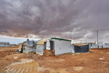 Syrian refugees lives in quite precarious barracks in Zaatari refugee camp, in Jordan, close to the Syrian border